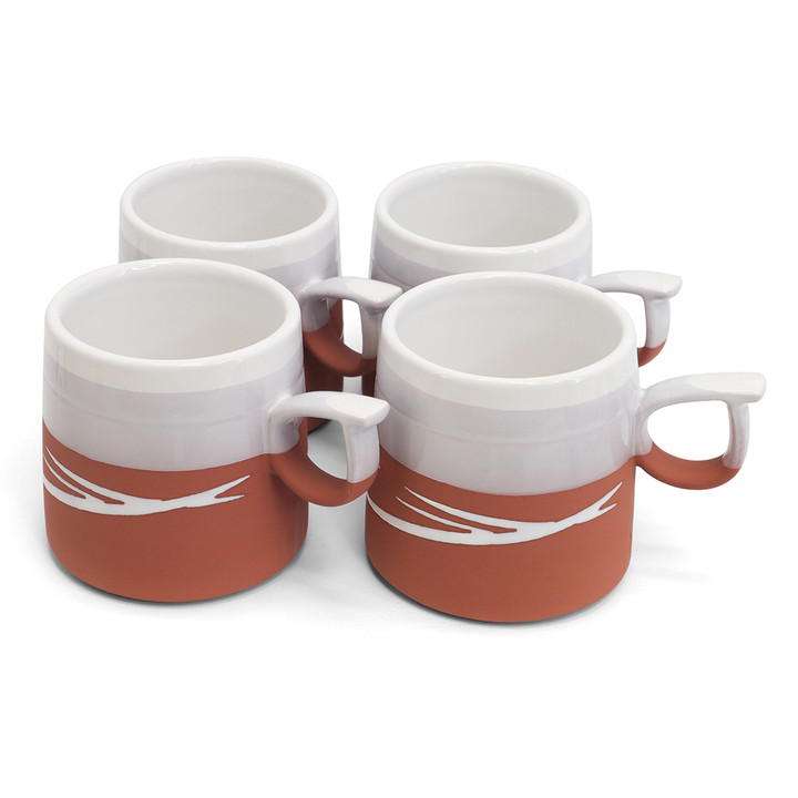 Paul Maloney Pottery Terracotta Set 4 Mugs