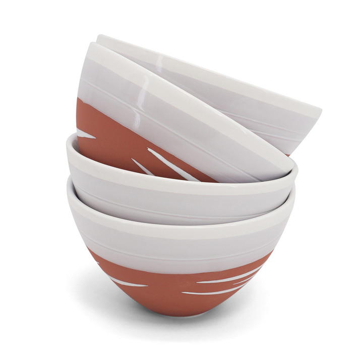 Paul Maloney Pottery Terracotta Set 4 Bowls