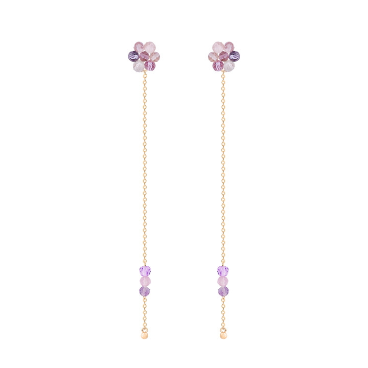 TC Bead - Violet Chain Earrings TC Bead - Violet Chain Earrings