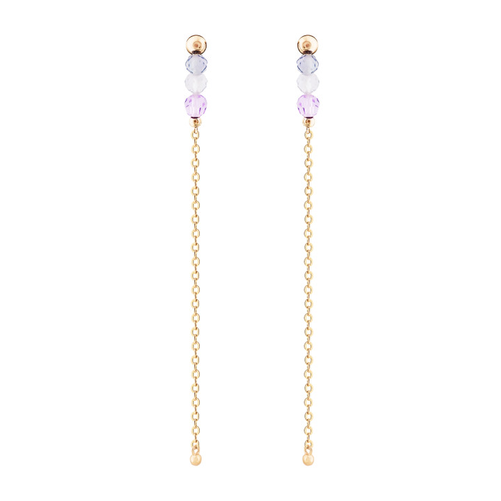 TC Bead - Violet Long Earrings