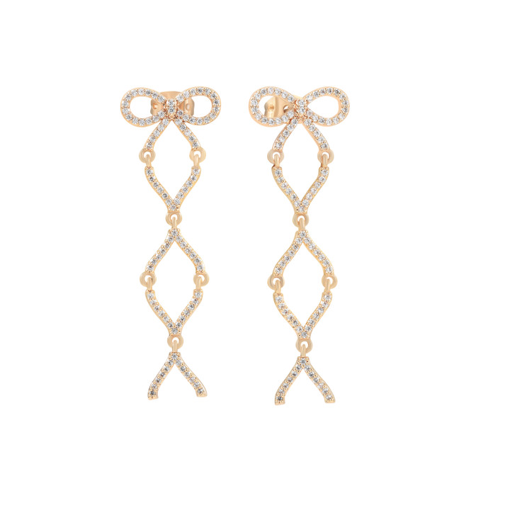 TC Bow - Drop Earrings Gold