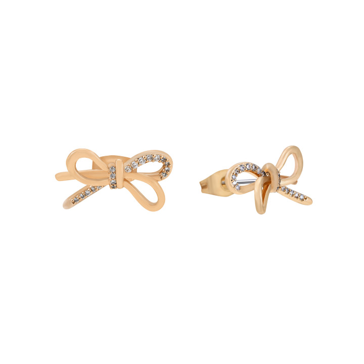 Tc Bow - Stud Earrings Gold