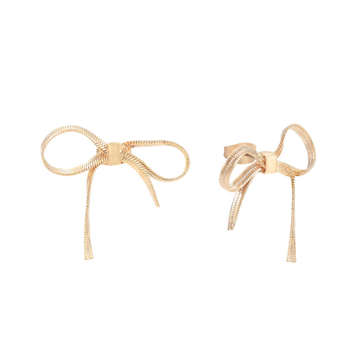 Tc Bow - Slinky Gold Earrings