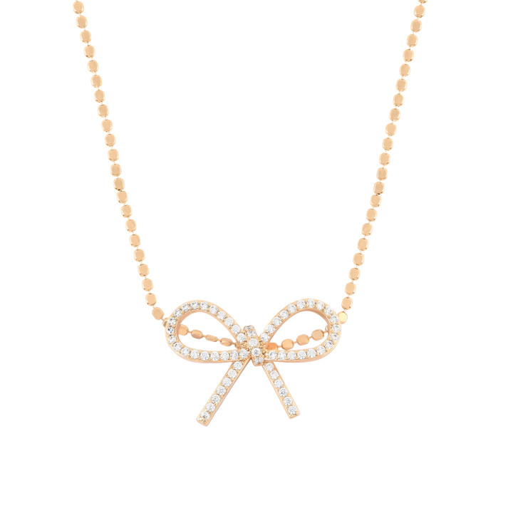 Tc Bow - Ball Chain Necklace Gold