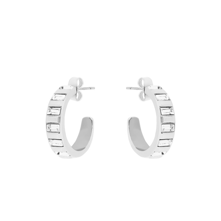 Tc Hoop Earrings Art Deco Silver