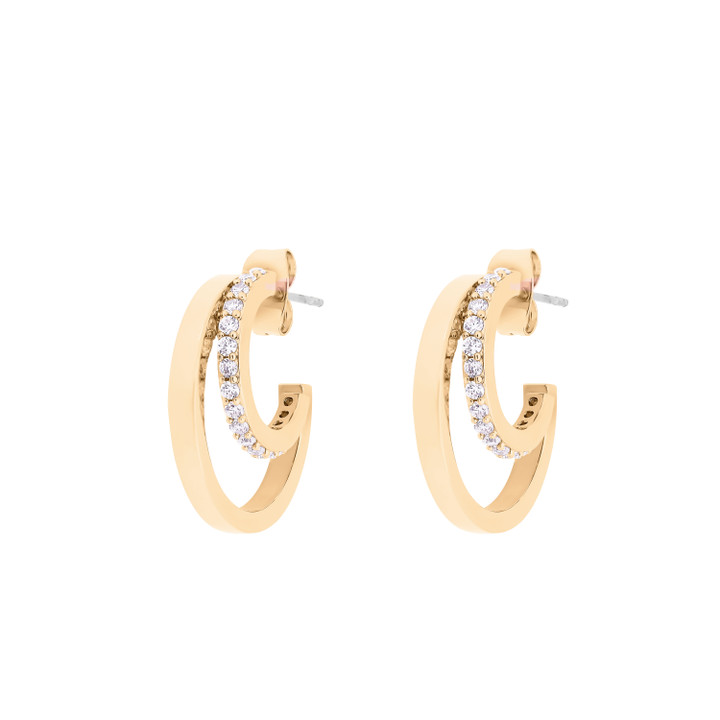 Tc Double C Earrings Gold