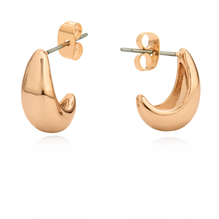 Tc Mini Pebble Hoop Earrings Rose Gold