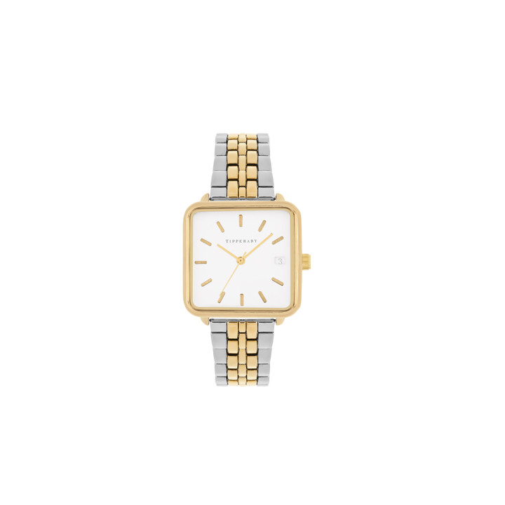 Tc Square Face Silver & Gold Watch
