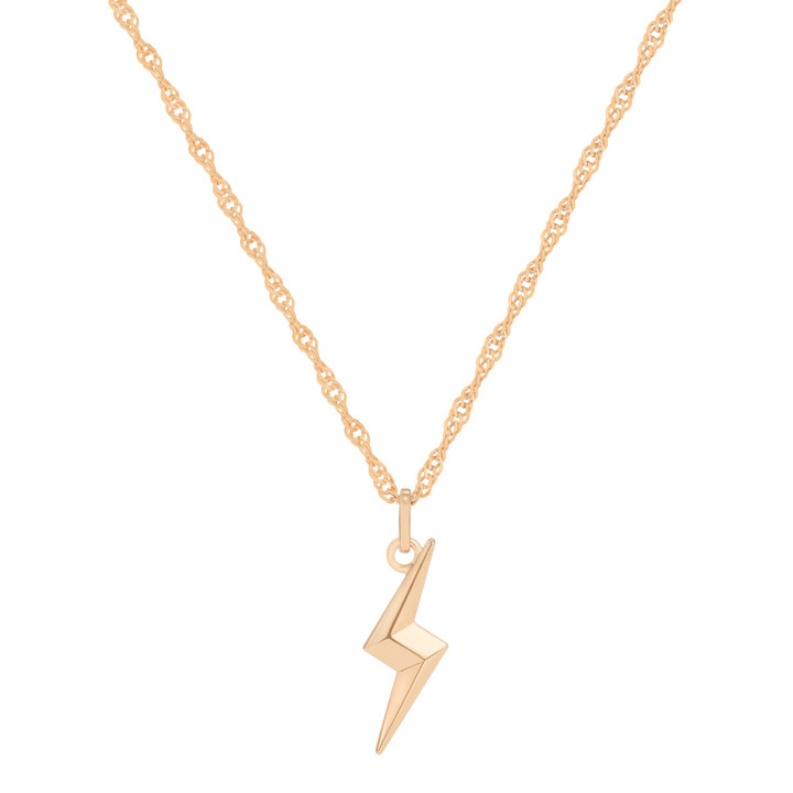 Tc Lightning - Drop Bolt Pendant Gold