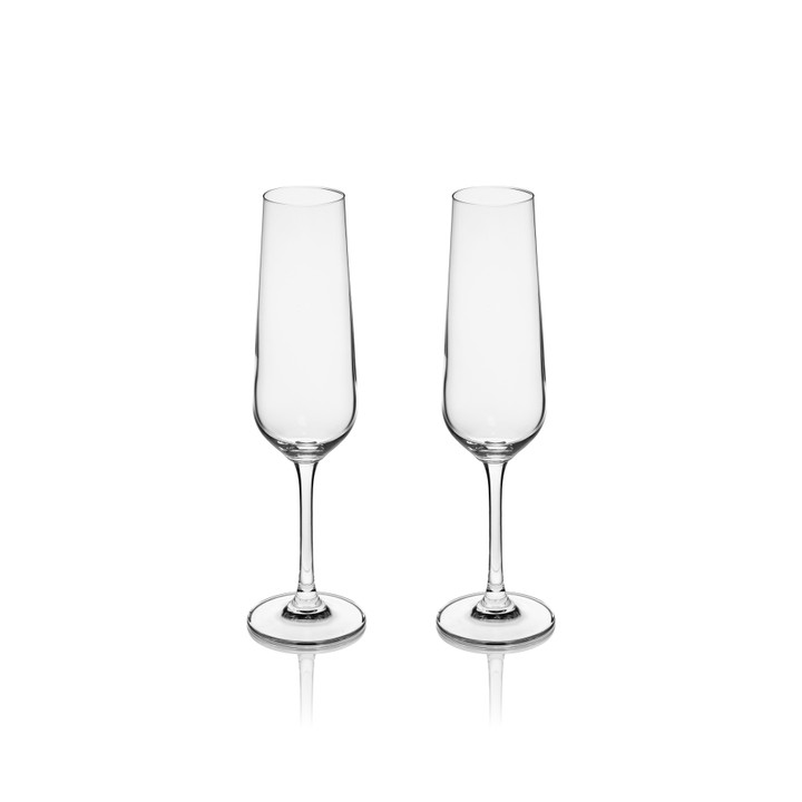 Eternity Set of 2 Crystal Champagne Glasses
