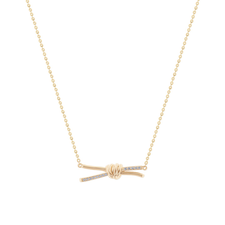 TC Love Knot - CZ Inset Pendant Gold