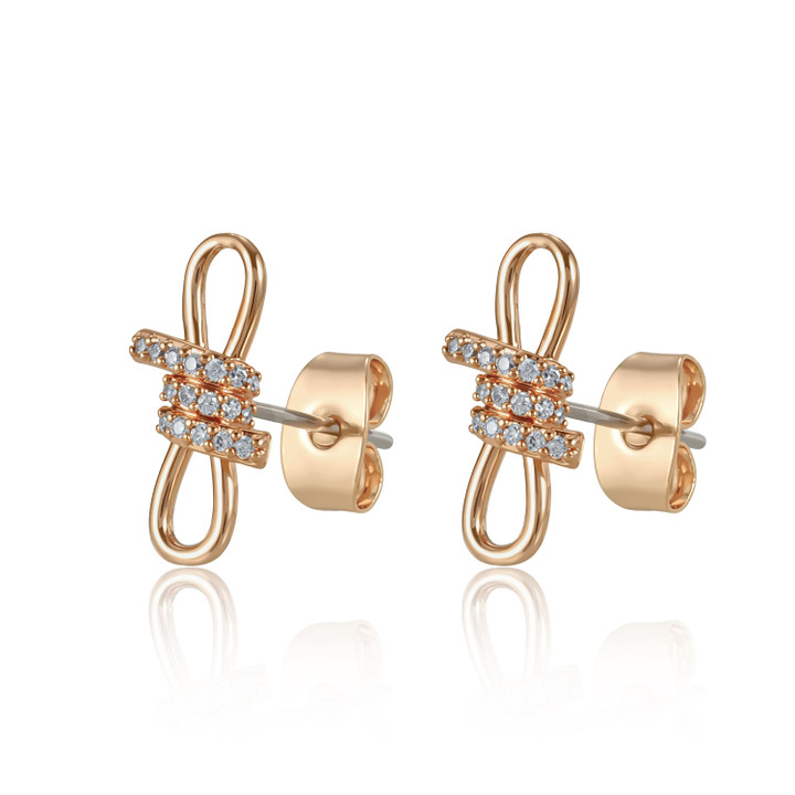 TC Stud Bow Earrings Gold