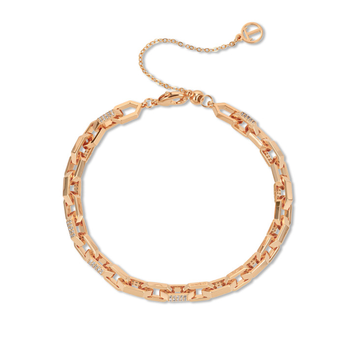 TC Cubic Chain & Cz Bracelet Gold