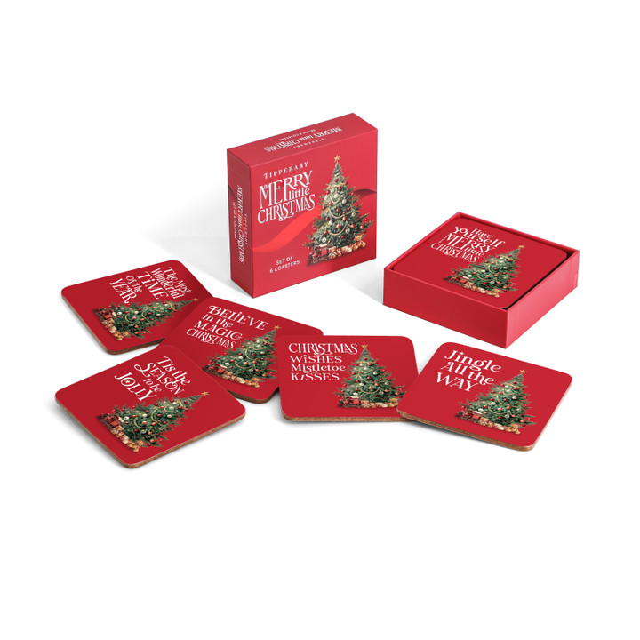 NEW Merry Little Christmas Set of 6 Coasters