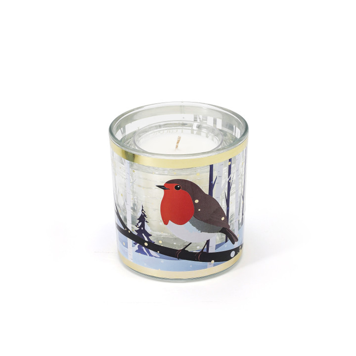NEW Winter Robin Peace & Joy Led Candle