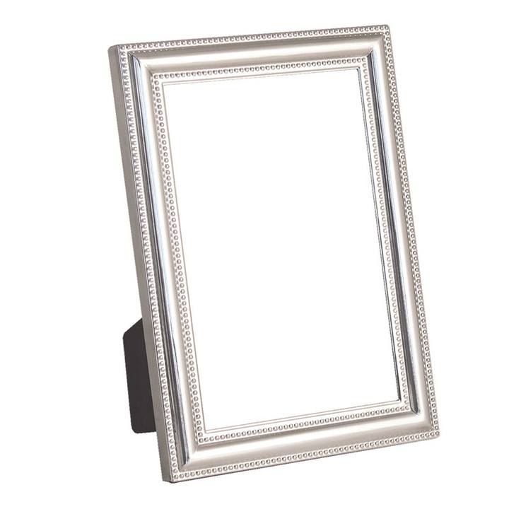 Beaded Edge Silver Plated Frame 4 Inch x 6 Inch