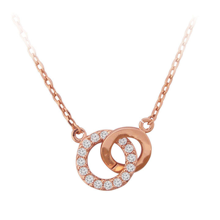 Rose Pol & CZ Circle Pendant