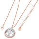 Floating Tree Of Life Cz Circle Rose Gold