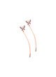 TC BUTTERFLY - ROSE GOLD BAR EARRINGS WITH PURPLE CZ