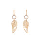 Angel Wings Bar & Crystal Earrings Gold - New 2024
