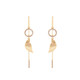 Angel Wing Mini Earrings Gold Crystal Circle - New 2024