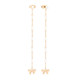 Tc Bow - Pearl Chain Drop Earrings Gold