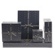 Tc Bow - Black Chain Drop Earrings Gold