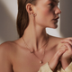 Tc Bow - Bow & Pearl Double Necklace Gold