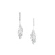 Feather Earrings Inset With Cz Silver