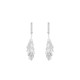 Feather Earrings Inset With Cz Silver