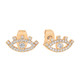 Gold Evil Eye Greek stud earrings with cubic zirconia detailing and lash-like accents – jewellery product thumbnail on white background