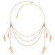 Champagne Gold Boho Leaf Statement Necklace