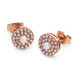 Rose Gold Pave Circle With Pearl Centre Earrings
