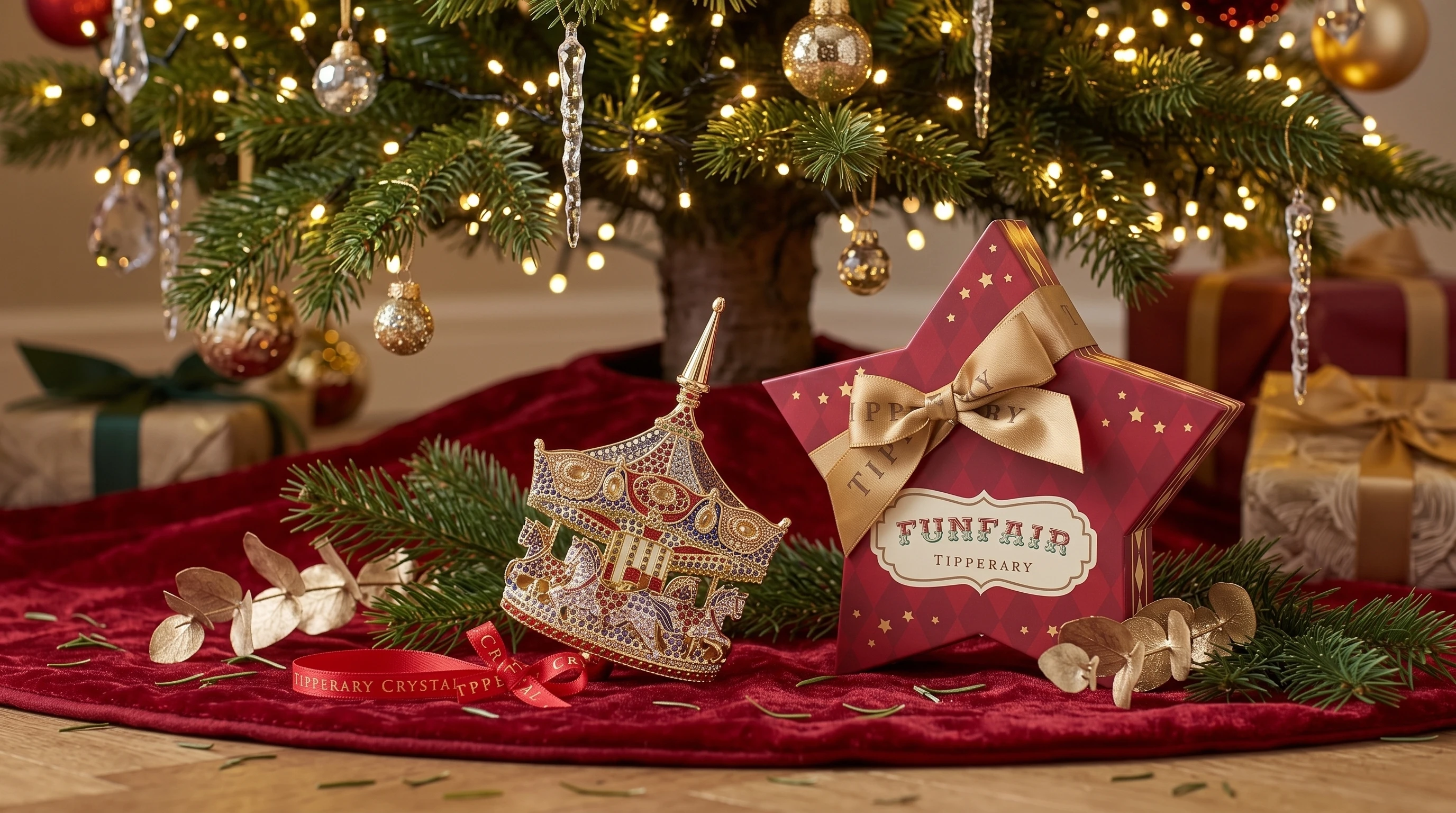 Funfair Tipperary Christmas collection featuring a ferris wheel tree decoration