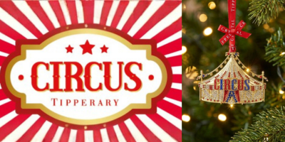 Circus Tipperary Christmas collection featuring a big top tree decoration