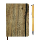 Wood Look Notebook and Pen Gift Set