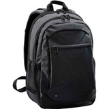 A black and grey laptop bag with multiple compartments and adjustable shoulder straps. It features a branded logo.