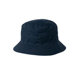 A navy blue Tucket Bucket Ripstop Hat with a wide brim and a fitted design, featuring a logo.