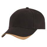 A black cap with a sueded peak and a curved brim. Features branding on the front. A black cap with a sueded peak and a curved brim. Features branding on the front.