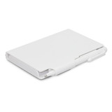 A white Pocket Rocket Notebook with a pen attached, featuring a smooth, compact design and a logo. A white Pocket Rocket Notebook with a pen attached, featuring a smooth, compact design and a logo.