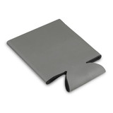 A grey stubby cooler with a smooth finish and a cut-out for easy gripping, featuring a simple design and logo. A grey stubby cooler with a smooth finish and a cut-out for easy gripping, featuring a simple design and logo.