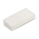 A pack of white tissues wrapped in clear plastic, featuring a simple design and a logo on the packaging. A pack of white tissues wrapped in clear plastic, featuring a simple design and a logo on the packaging.