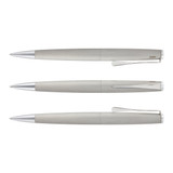 A set of Lamy Studio metal pens in silver and grey, displayed from different angles. Each pen features a sleek design and clip. A set of Lamy Studio metal pens in silver and grey, displayed from different angles. Each pen features a sleek design and clip.