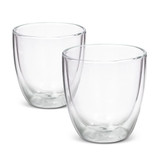 A double wall glass set featuring two transparent 310ml glasses, showcasing a sleek, modern design. A double wall glass set featuring two transparent 310ml glasses, showcasing a sleek, modern design.
