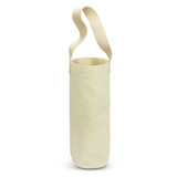 A cotton wine tote bag in a light cream colour with a sturdy handle. It features a logo on the front. A cotton wine tote bag in a light cream colour with a sturdy handle. It features a logo on the front.
