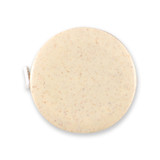 A Tornado Wheat Fibre Tape Measure in a cream colour with a subtle speckled design, featuring a clip on the side. A Tornado Wheat Fibre Tape Measure in a cream colour with a subtle speckled design, featuring a clip on the side.