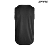 A black Youth Impact Performance Aircool Singlet featuring a logo. Back view of the sleeveless design. A black Youth Impact Performance Aircool Singlet featuring a logo. Back view of the sleeveless design.
