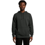 A dark green hoodie with a front pocket and a hood, featuring a logo on the chest.