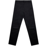 A pair of straight elastic pants in black, featuring a simple design and an elasticated waistband.