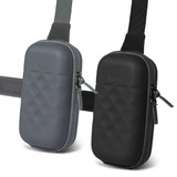 Two Rollink Mini Bag Go products in grey and black, featuring a textured design and a strap for carrying. Two Rollink Mini Bag Go products in grey and black, featuring a textured design and a strap for carrying.